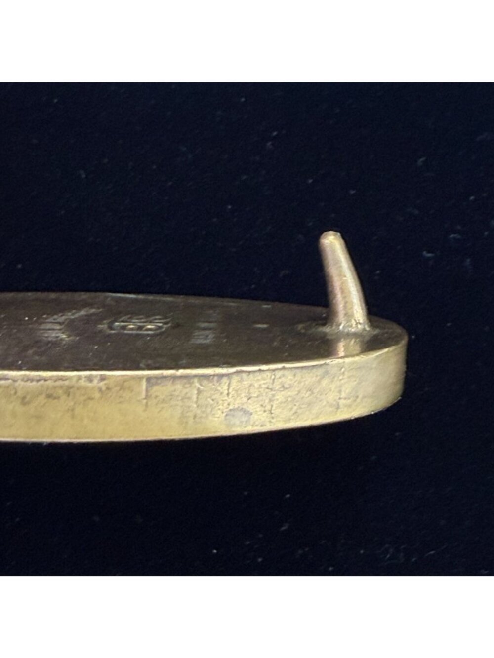 Vintage BTS Solid Brass & Leather Belt Buckle Oval Design Made In USA - Picture 8 of 10